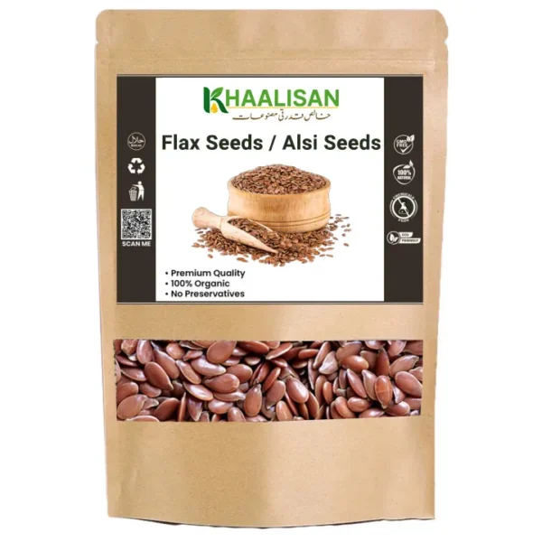 Flax Seeds (السی) – Organic & Fresh | Khaalisan.com Flax seeds, known as السی کے بیج in Urdu, are small golden or brown seeds packed with powerful nutrients. Used for centuries in traditional medicine, flax seeds offer numerous health benefits for both men and women. From improving digestion to enhancing skin and hair, they are truly a superfood. Flax Seeds Benefits Flax seeds are rich in omega-3 fatty acids, dietary fiber, plant-based protein, and lignans (powerful antioxidants). Here are the top flax seeds benefits: Supports heart health Helps lower cholesterol and blood pressure Aids in weight loss Improves digestion and relieves constipation Regulates blood sugar levels Fights inflammation in the body Flax Seeds Benefits for Female For women, flax seeds offer specific health advantages: Helps balance hormones Supports menstrual cycle regularity May ease symptoms of PCOS and menopause Improves skin elasticity and glow Strengthens bones due to rich calcium content Flax Seeds Benefits for Male Flax seeds also benefit men in many ways: Supports testosterone balance naturally Boosts energy and stamina Enhances heart health May reduce the risk of prostate cancer Supports muscle development with plant protein Flax Seeds Benefits for Hair Looking for healthy, shiny, and strong hair? Flax seeds can help: Strengthen hair roots Reduce hair fall and dandruff Promote hair growth Restore natural shine and texture How to Eat Flax Seeds Wondering how to eat flax seeds? Here are easy and effective ways to include them in your daily routine: Ground flax seeds: Sprinkle over yogurt, smoothies, or cereal Flaxseed powder: Mix with roti/chapati dough or baked goods Flaxseed oil: Drizzle on salads or cooked vegetables 👉 Note: Whole flax seeds may pass undigested. It's better to consume them ground or soaked. How to Eat Flax Seeds with Water One popular method is eating flax seeds with water, especially for digestion and weight loss: Soak 1 tablespoon of flax seeds in a glass of water overnight Drink the water and chew the seeds in the morning on an empty stomach This method helps detox the body, promotes metabolism, and gives glowing skin. Flax Seeds vs Chia Seeds Both flax seeds and chia seeds are superfoods—but here's how they compare: Feature Flax Seeds Chia Seeds Omega-3 content High Moderate Fiber content High Very high Protein content Good Moderate Soaking required? Recommended Not necessary Taste Slightly nutty Neutral Conclusion: If your goal is hormone balance, heart health, or better skin, flax seeds are the ideal choice. For hydration and fiber, chia is great. Best of all, you can use both in your daily routine! Final Thoughts Flax seeds (السی کے بیج) are a gift from nature with countless benefits for men, women, and even hair health. Easy to include in your diet and highly nutritious, they are a must-have superfood.